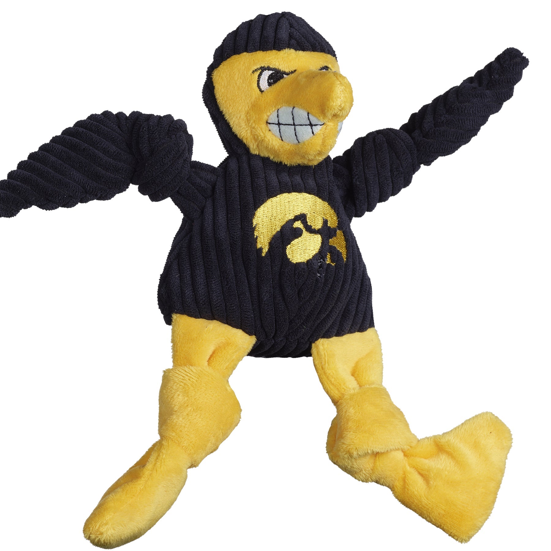 NCAA University of Iowa - Herky the Hawk Knottie Plush Dog Toy