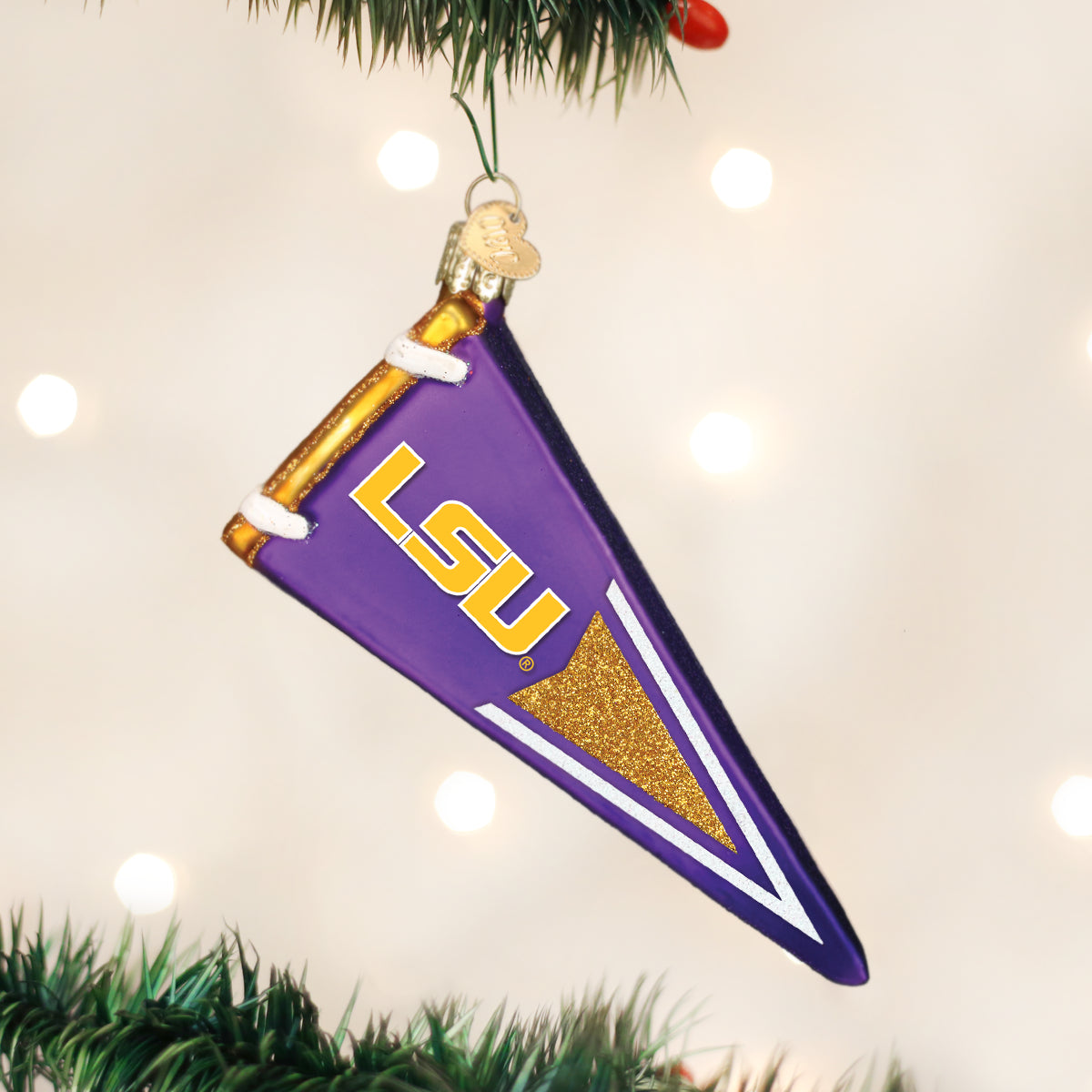Old World Christmas: LSU Pennant Christmas Ornament
