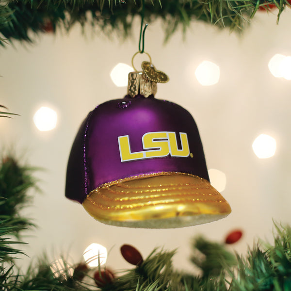 Old World Christmas: Lsu Baseball Cap Christmas Ornament