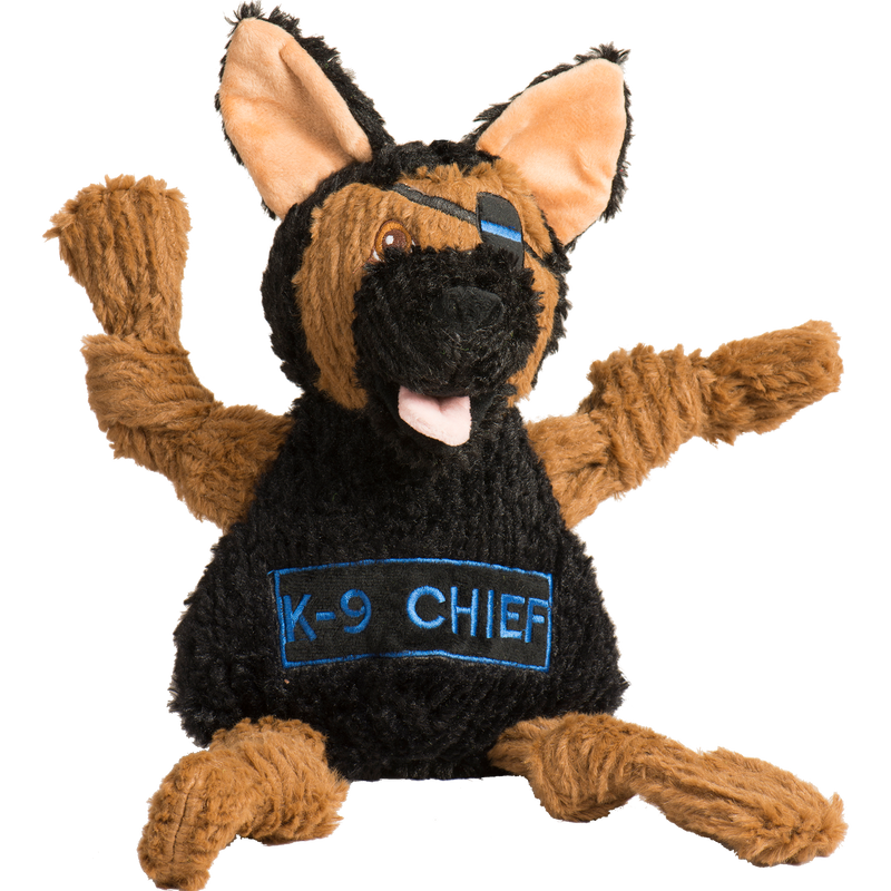 HuggleCauseTM, Project K-9 Hero, K-9 Chief Knottie Plush Dog Toy, Large