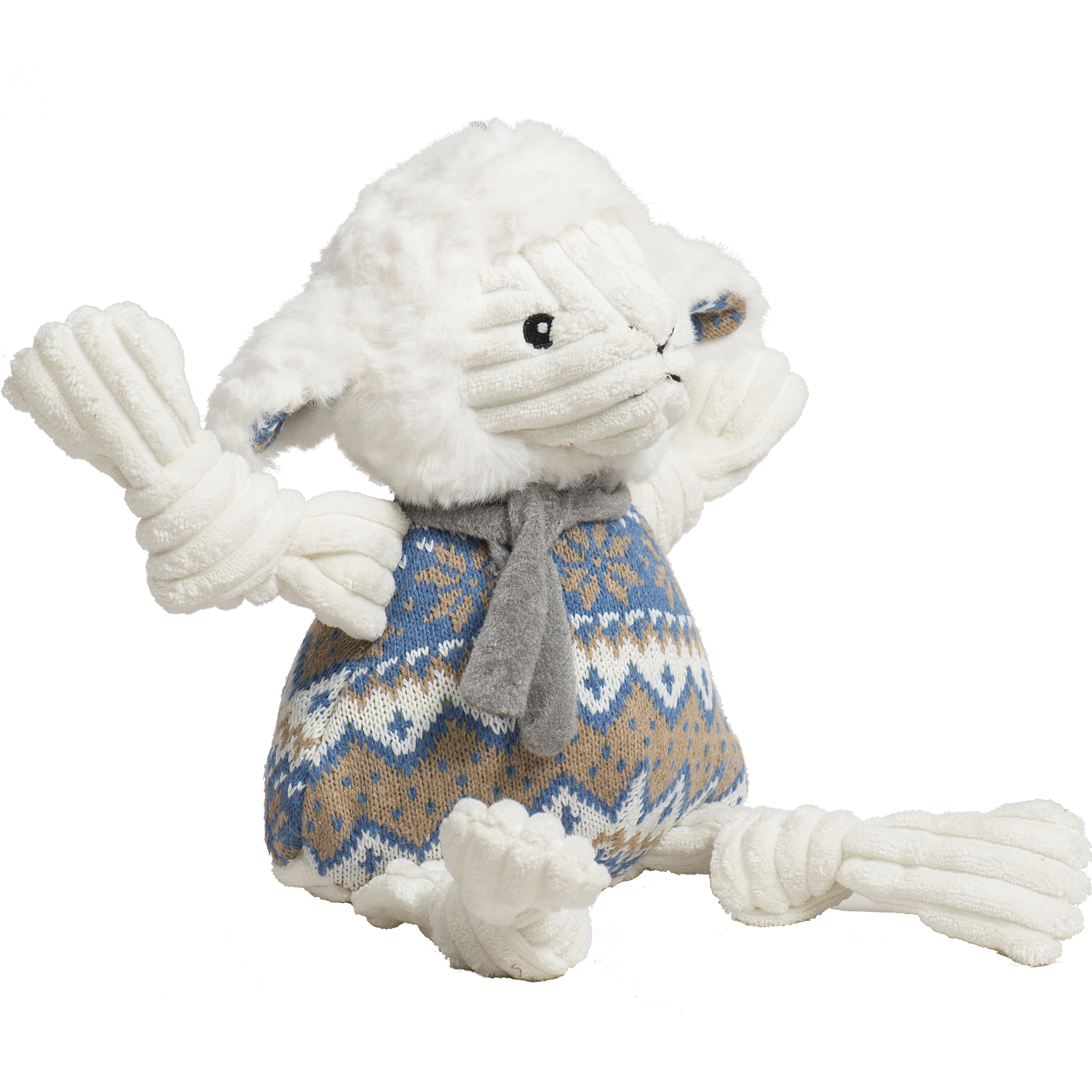 Leo Lamb Plush Dog Toy Knottie