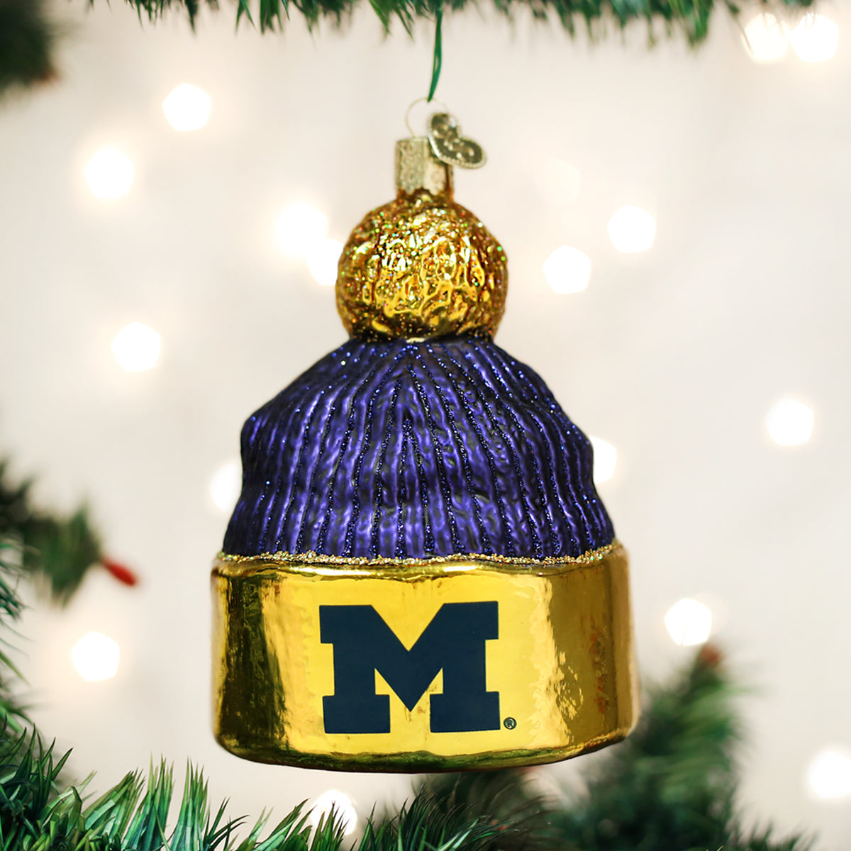 Old World Christmas: Michigan Beanie Christmas Ornament