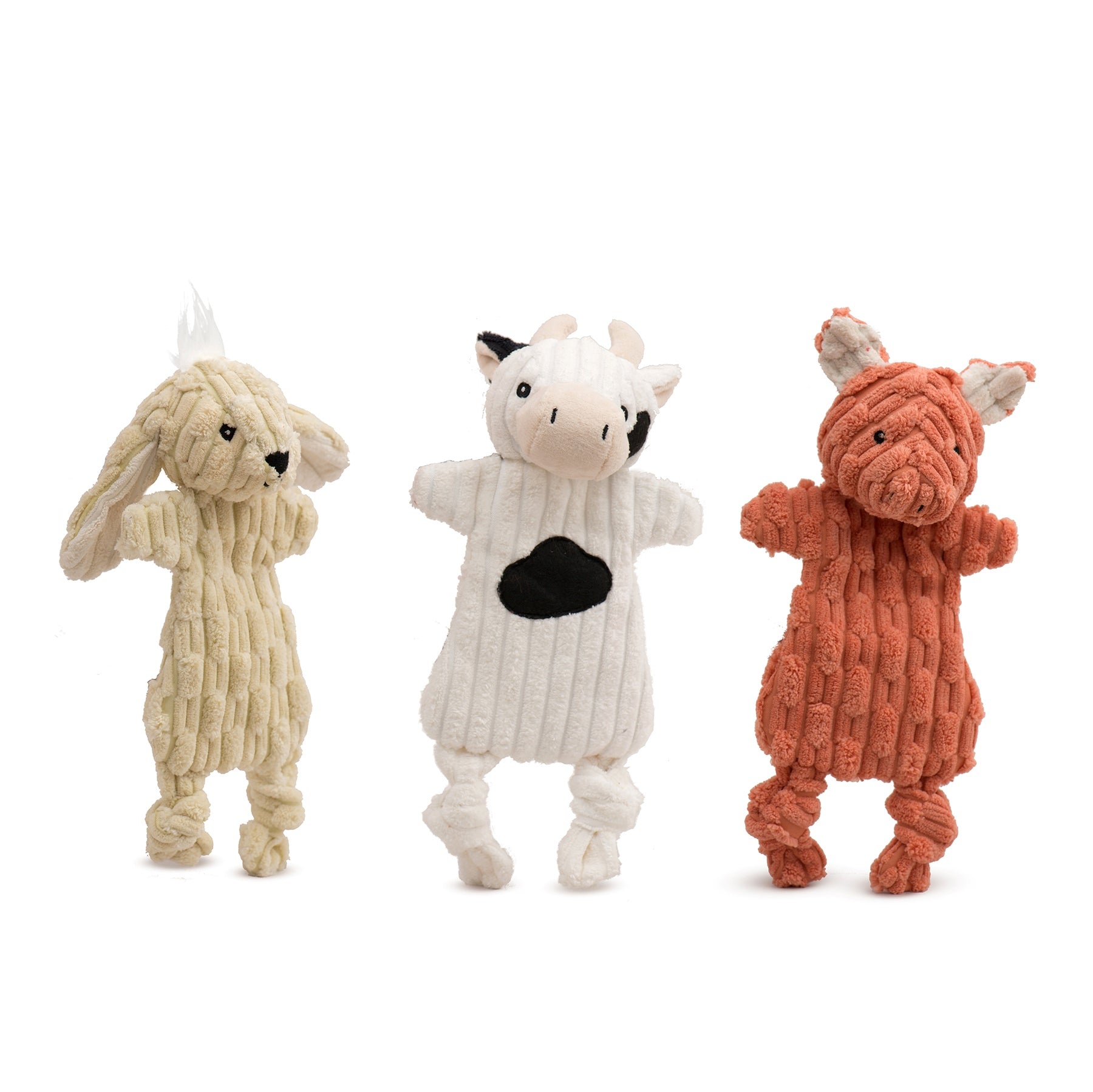 Barnyard HuggleFlattiesTM Assorted Durable Plush Dog Toys (3pk)