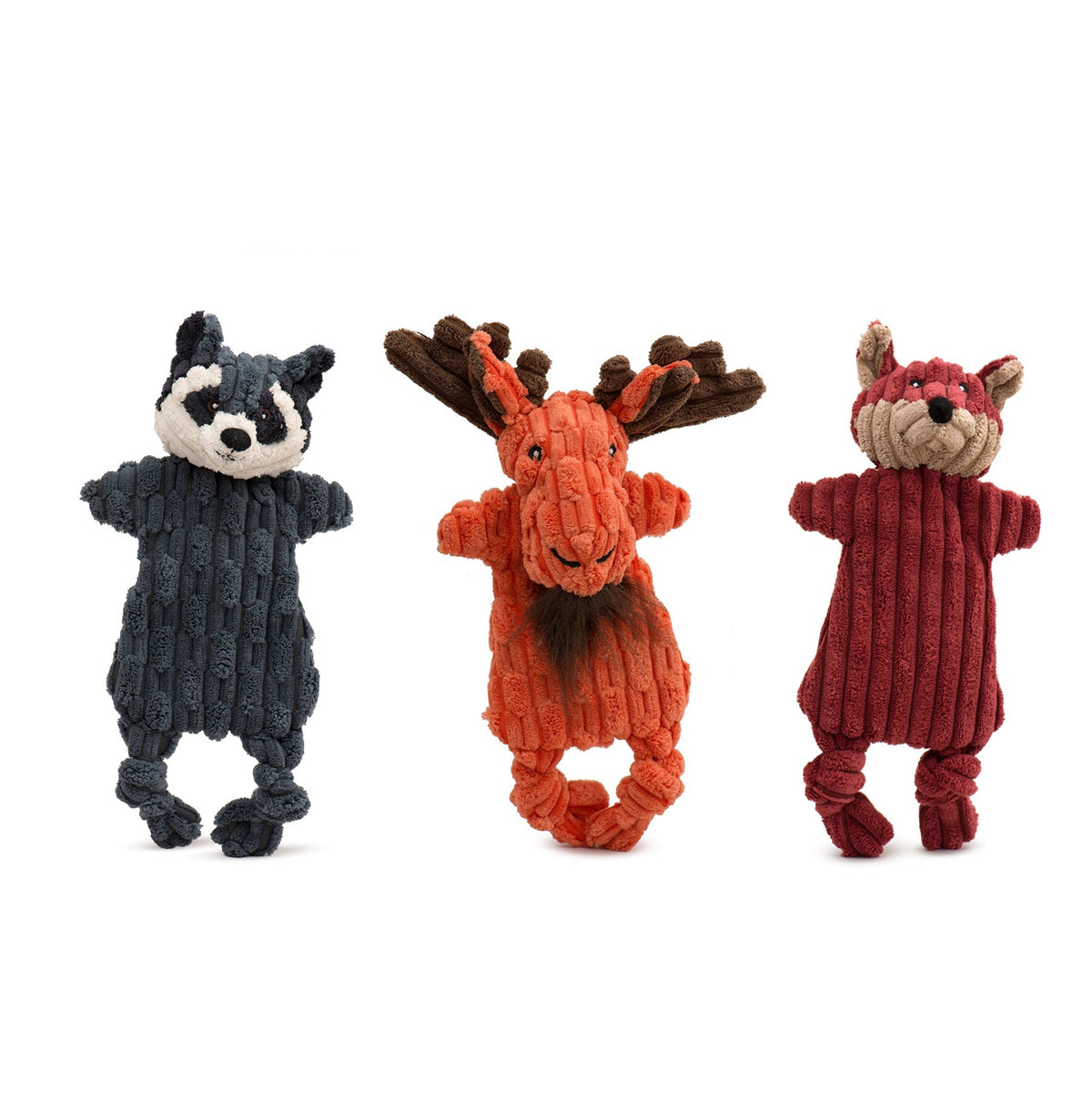 Woodland HuggleFlattiesTM Assorted Durable Plush Dog Toys (3pk)