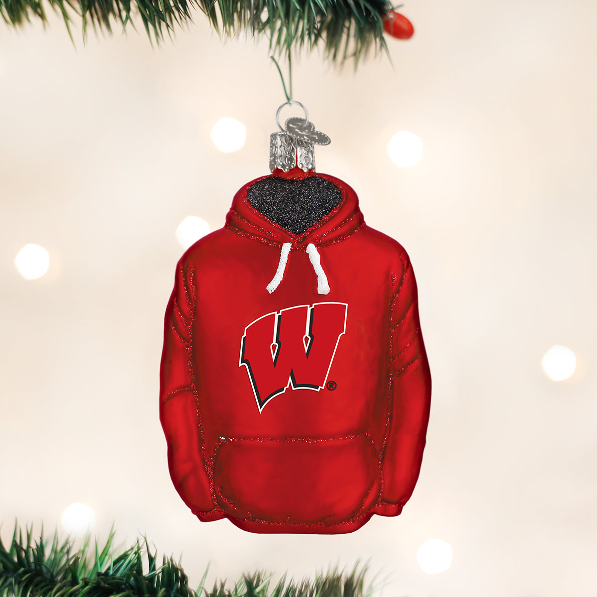 Old World Christmas: Wisconsin Hoodie Christmas Ornament