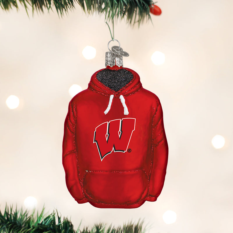Old World Christmas: Wisconsin Hoodie Christmas Ornament