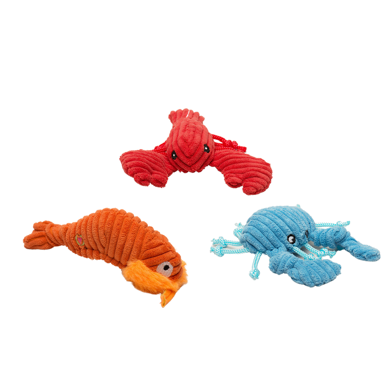 Raw Bar Wee Huggles Plush Dog Toys, 3 pack