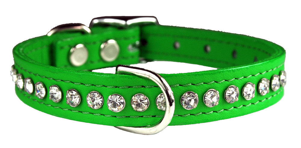 Emerald Green Signature Leather Crystal Collar