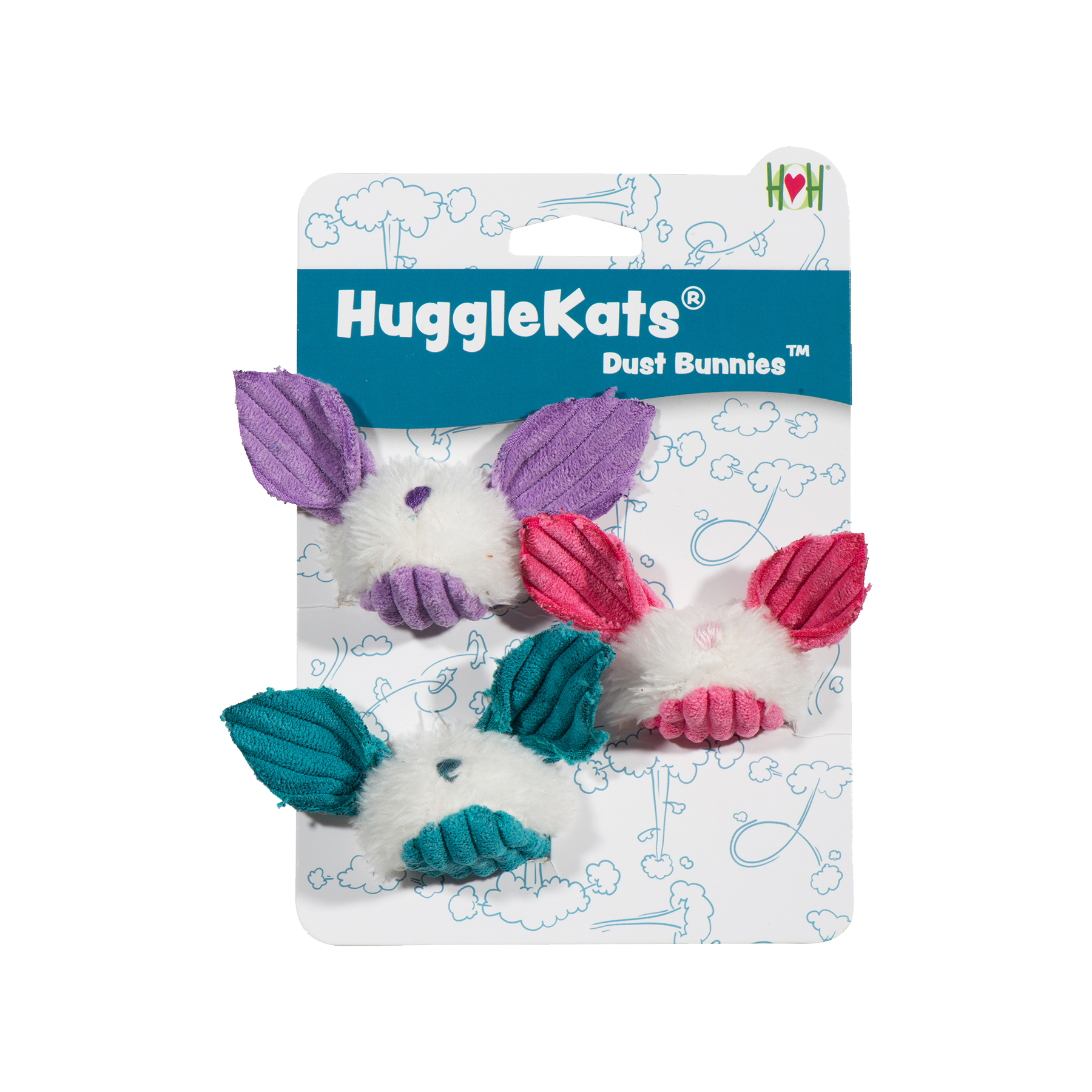 HuggleKats Dust Bunnies Cat Toys, 3 Pack