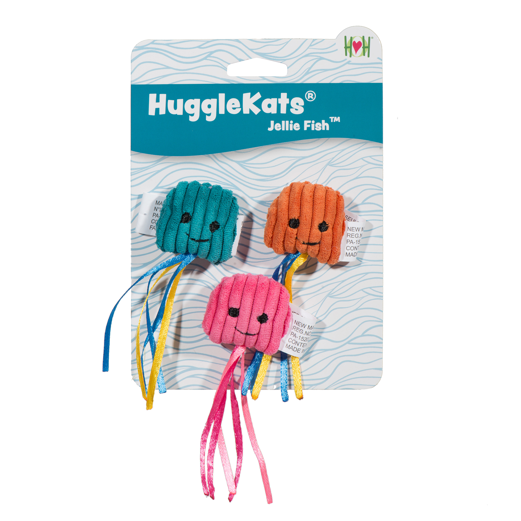 HuggleKats Jellie Fish Cat Toys, 3 Pack