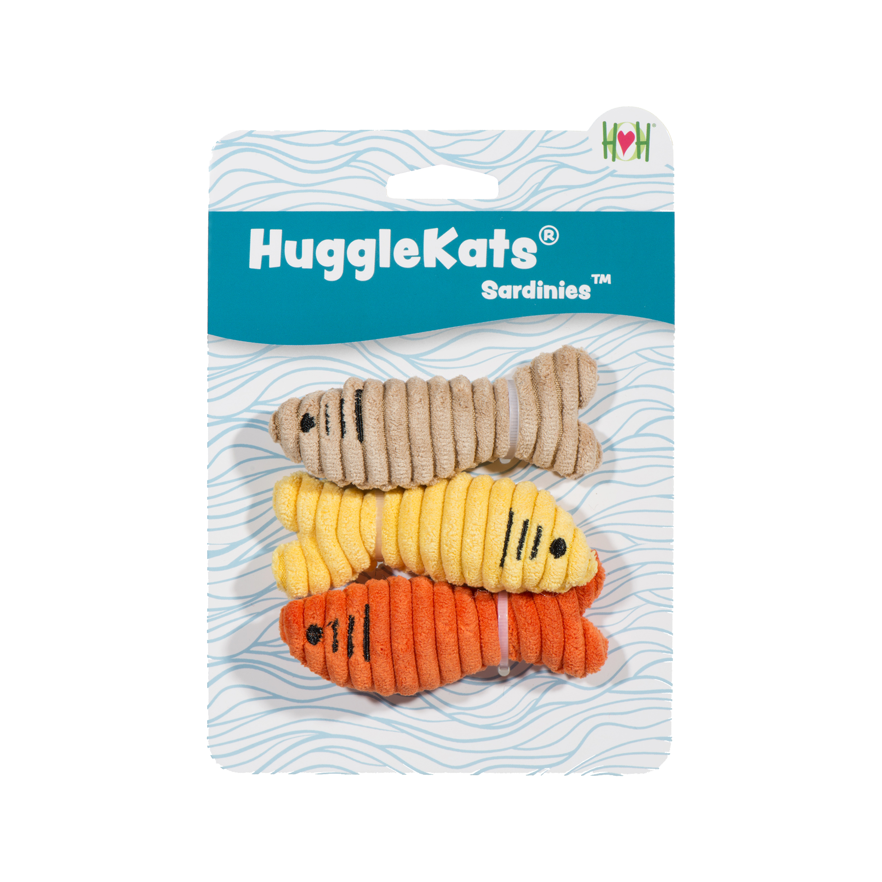 HuggleKats Sardinies Cat Toys, 3 Pack