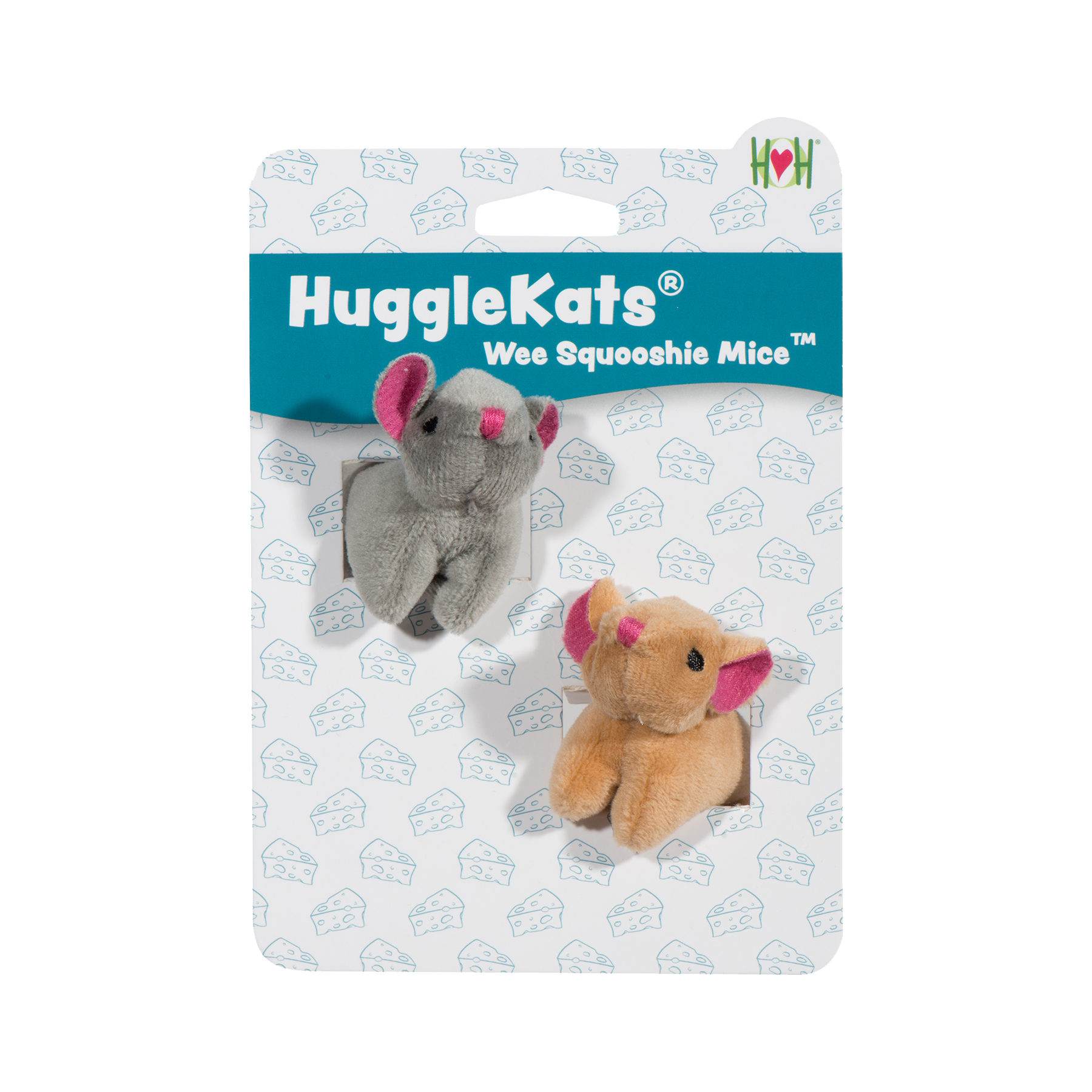 HuggleKats Wee SquooshieTM Mice Cat Toys, 2 Pack