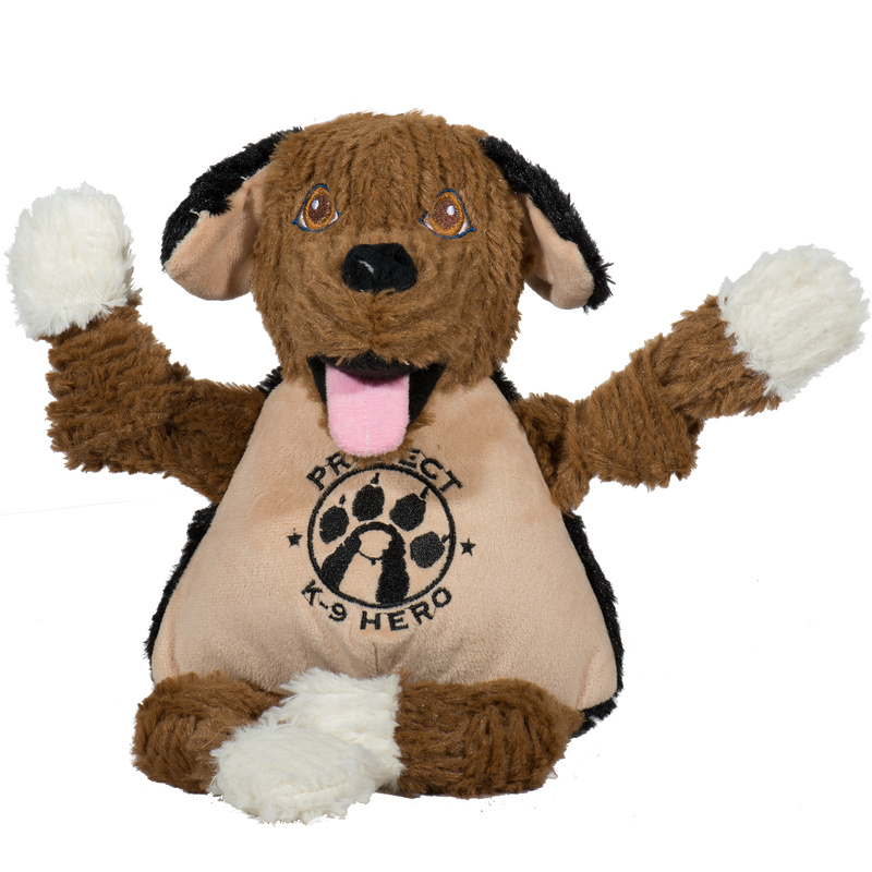 HuggleCauseTM, Project K-9 Hero, Flash Knottie Plush Dog Toy, Large