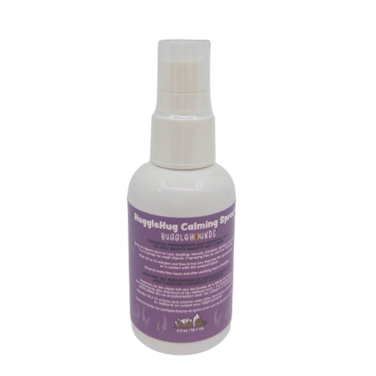 HuggleHugTM Lavender Bone & 2oz Calming Spray Dog Toy Set