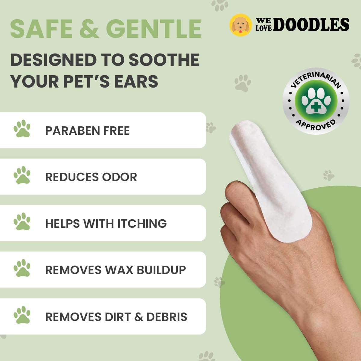 Dog Ear Finger Wipes (75 PCS)