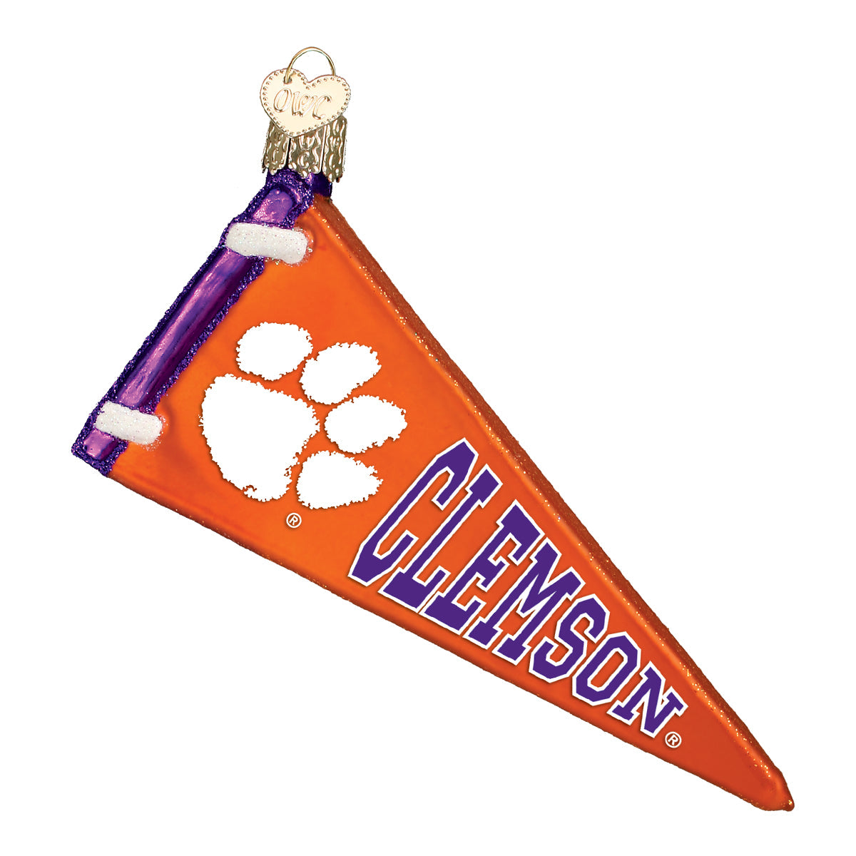 Old World Christmas: Clemson Pennant Christmas Ornament