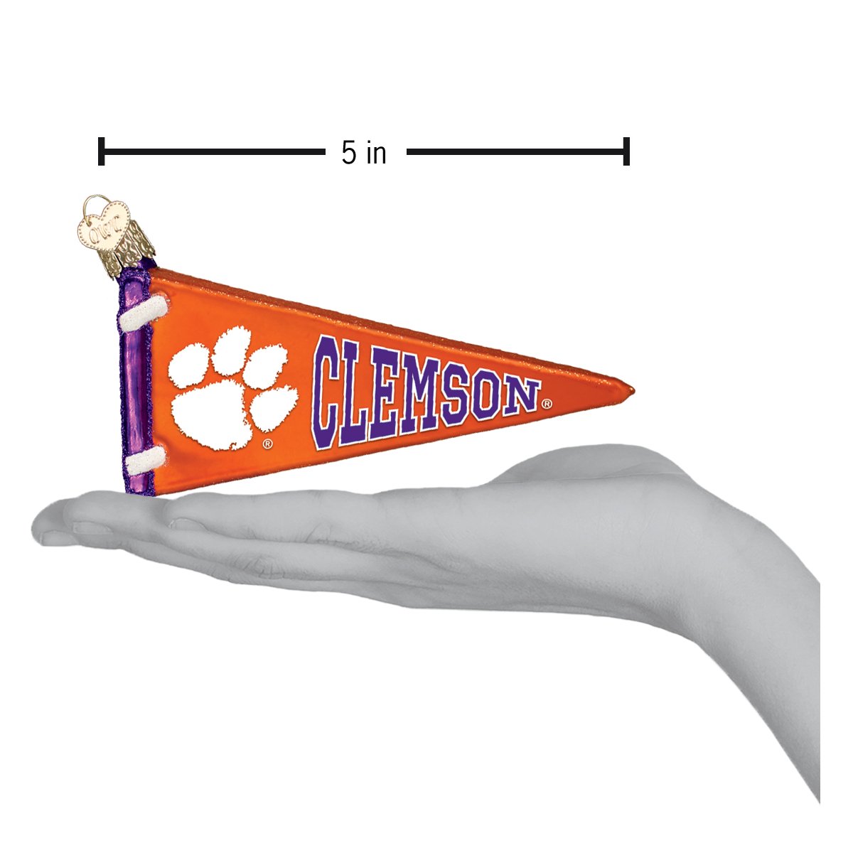 Old World Christmas: Clemson Pennant Christmas Ornament
