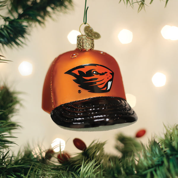 Old World Christmas: Oregon State Baseball Cap Christmas Ornament