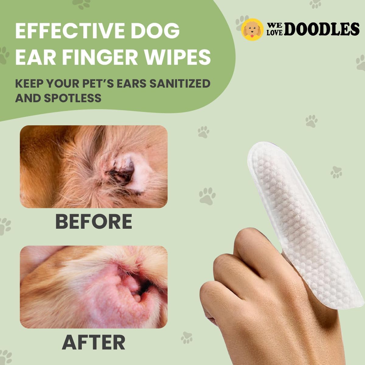 Dog Ear Finger Wipes (75 PCS)