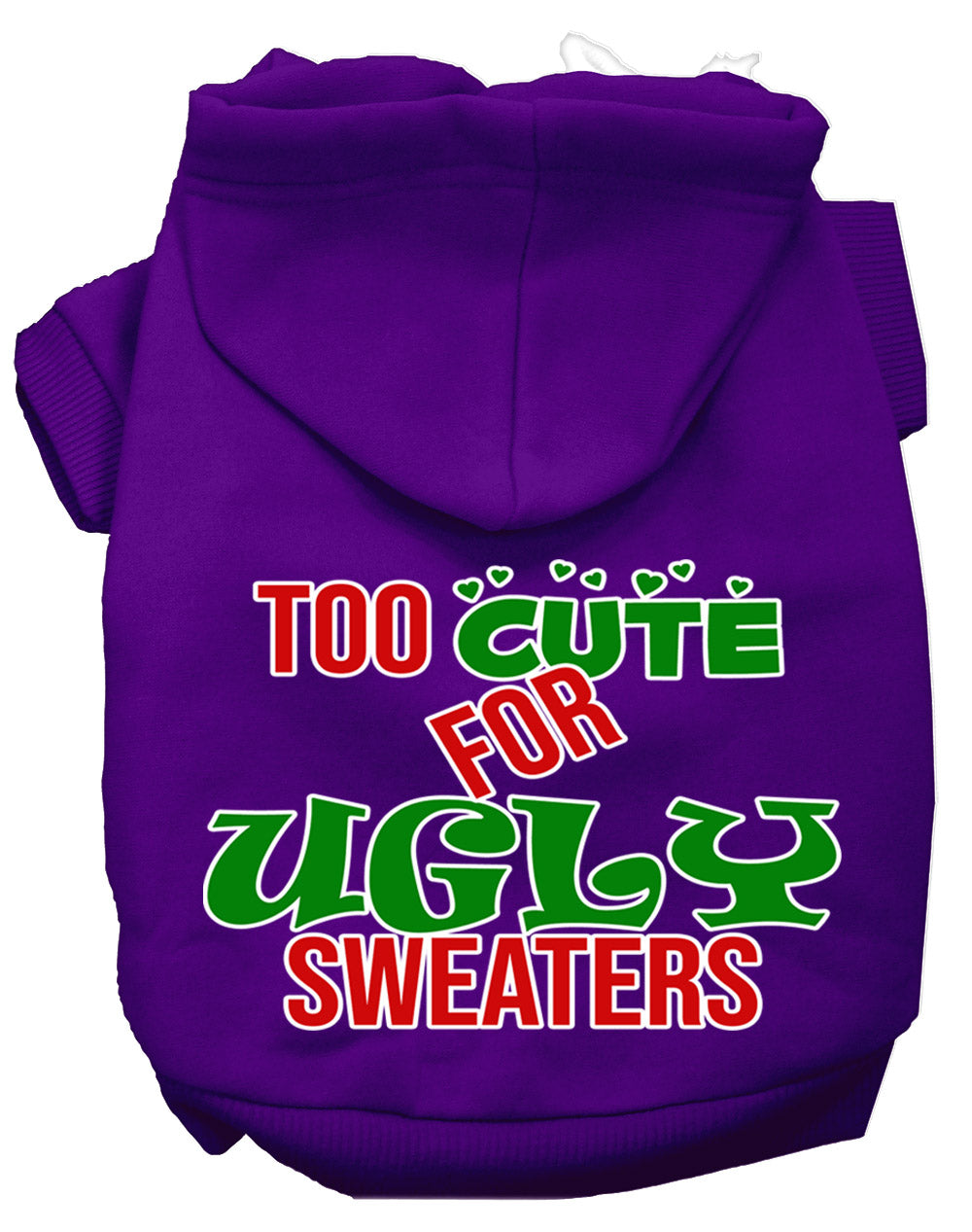 As You Wish Apparel – "Too Cute For Ugly Sweaters" Christmas Pet Hoodie