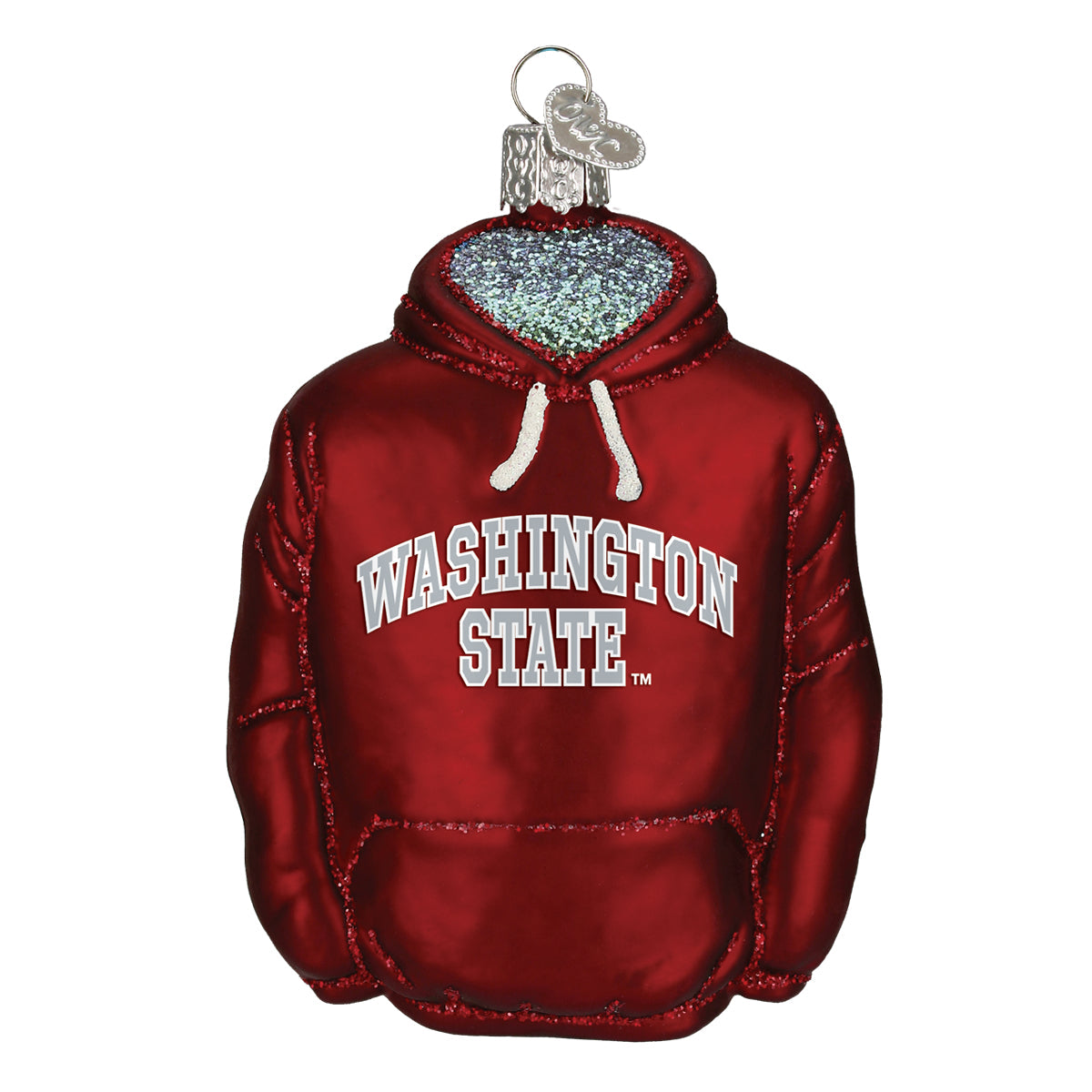 Old World Christmas: WSU Hoodie Christmas Ornament