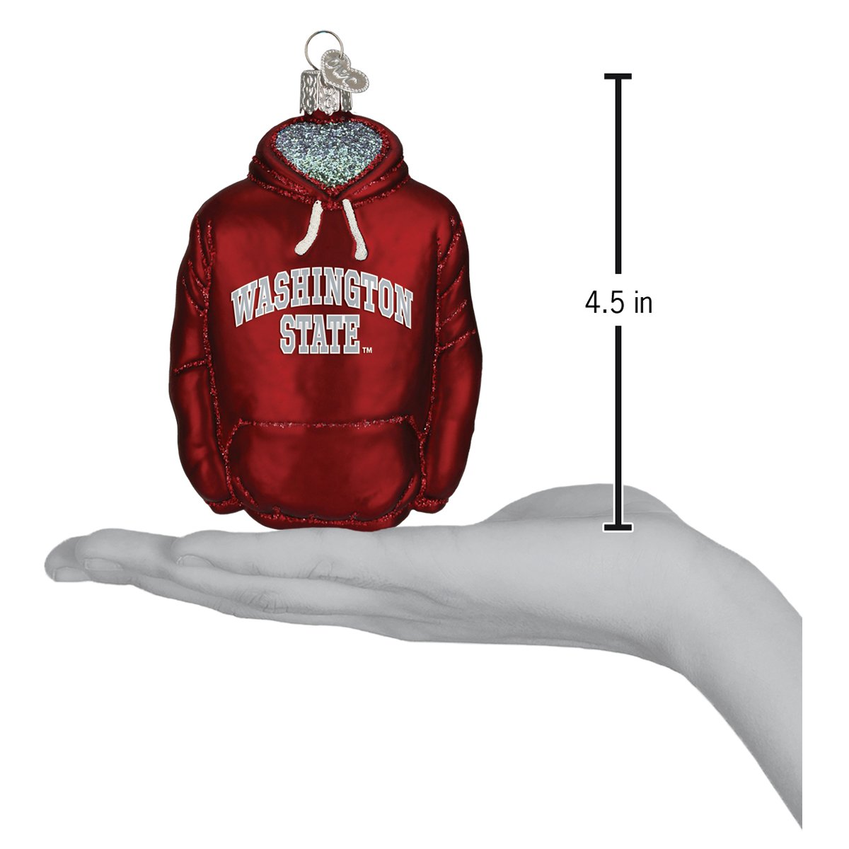 Old World Christmas: WSU Hoodie Christmas Ornament
