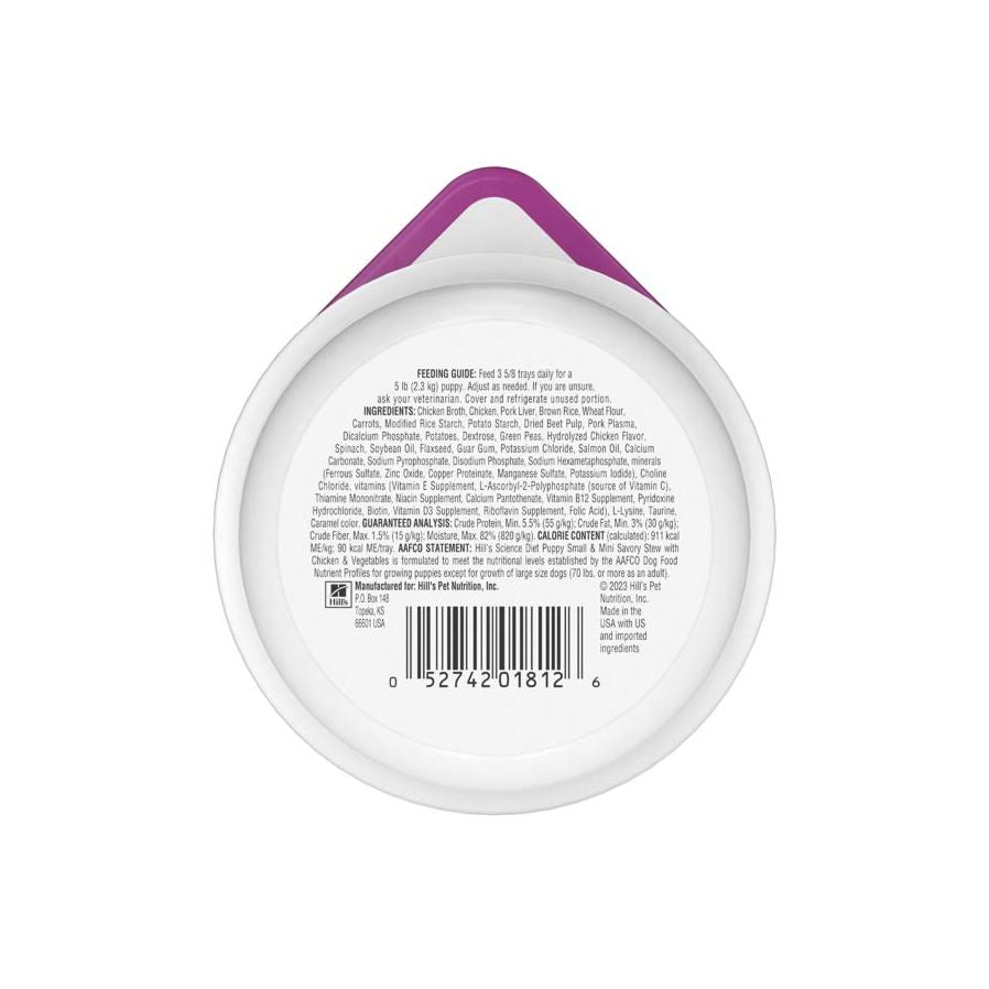 Hills Science Diet Adult Small & Mini Canned Dog Food, Savory Stew Beef & Vegetables (3.5oz)