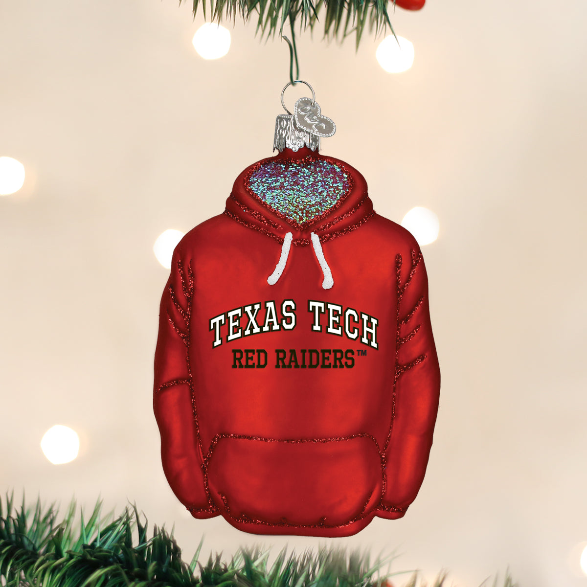 Old World Christmas: Texas Tech Hoodie Christmas Ornament