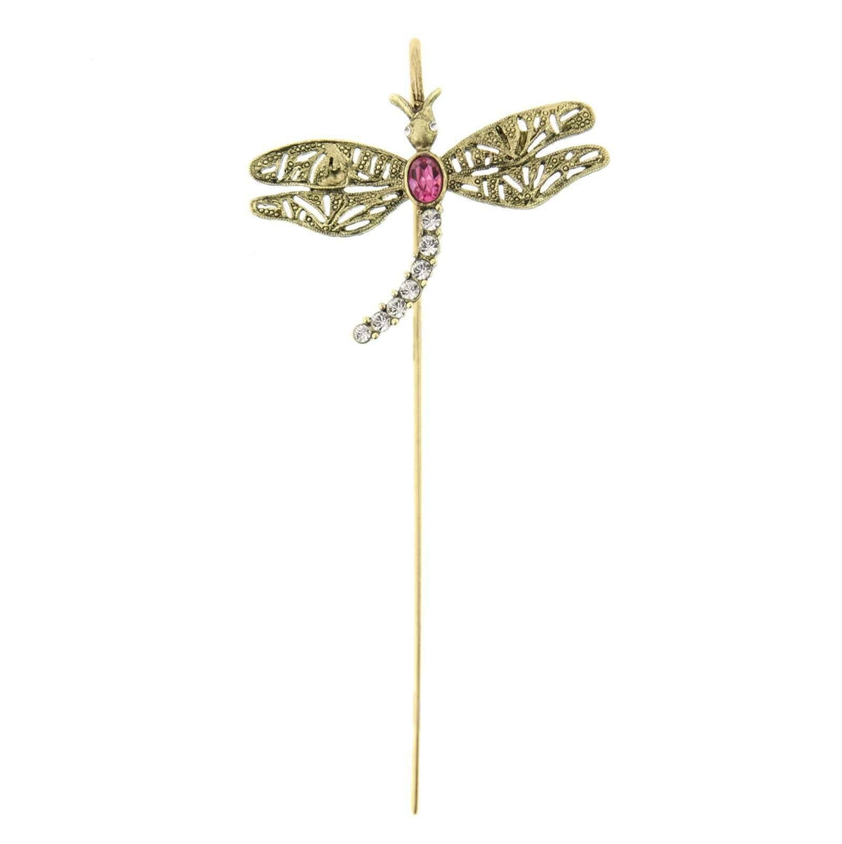 1928 Jewelry Floating Rhinestone and Crystal Dragonfly Bookmark