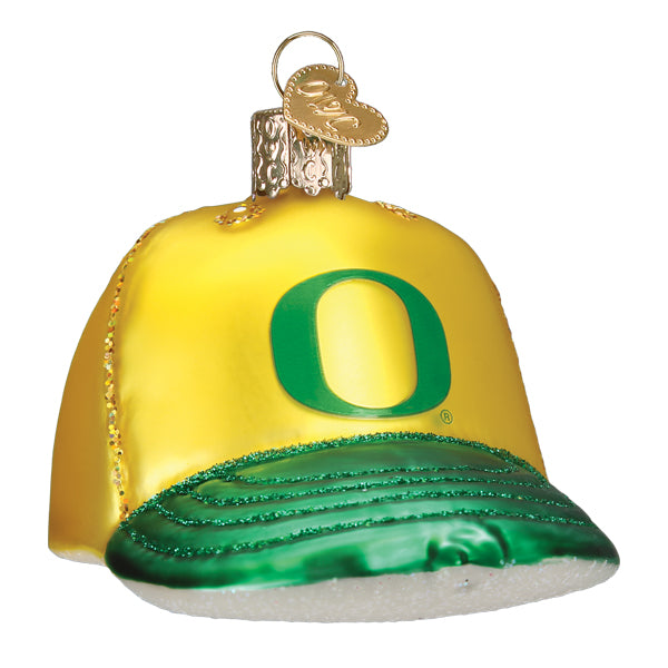 Old World Christmas: Oregon Baseball Cap Christmas Ornament