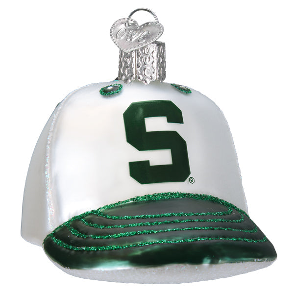 Old World Christmas: Michigan State Baseball Cap Christmas Ornament