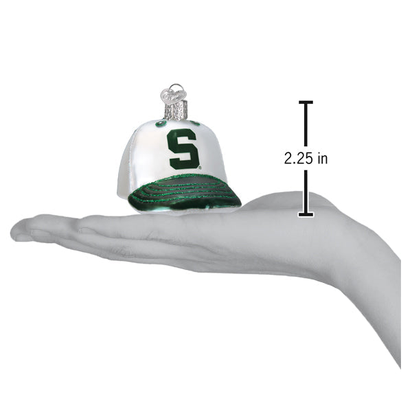 Old World Christmas: Michigan State Baseball Cap Christmas Ornament
