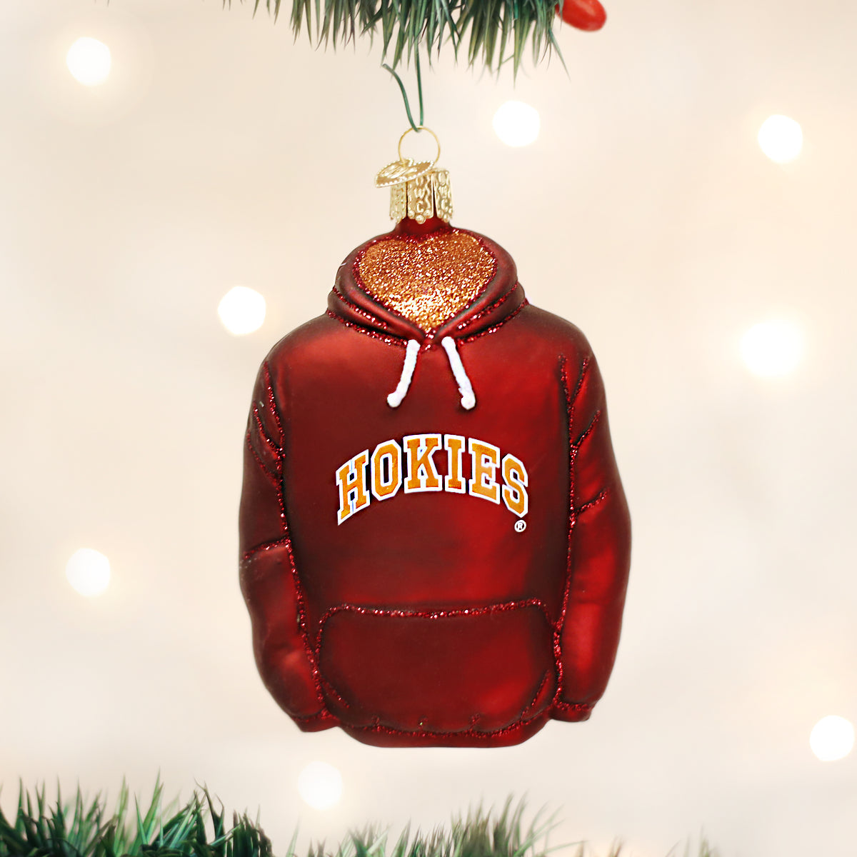Old World Christmas: Virginia Tech Hoodie Christmas Ornament
