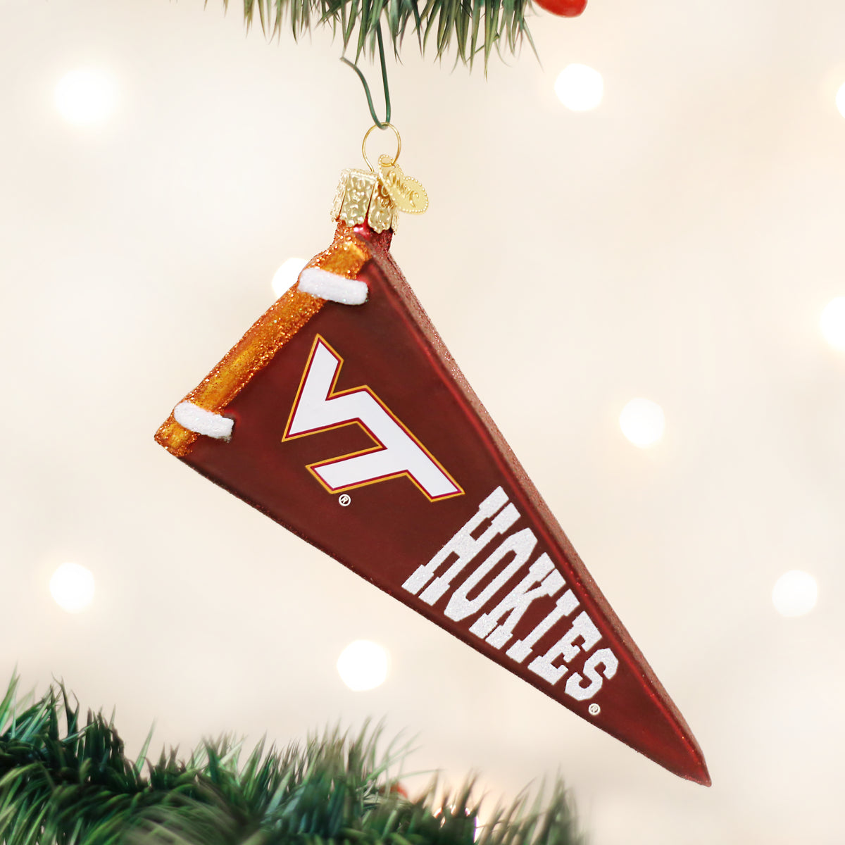 Old World Christmas: Virginia Tech Pennant Christmas Ornament
