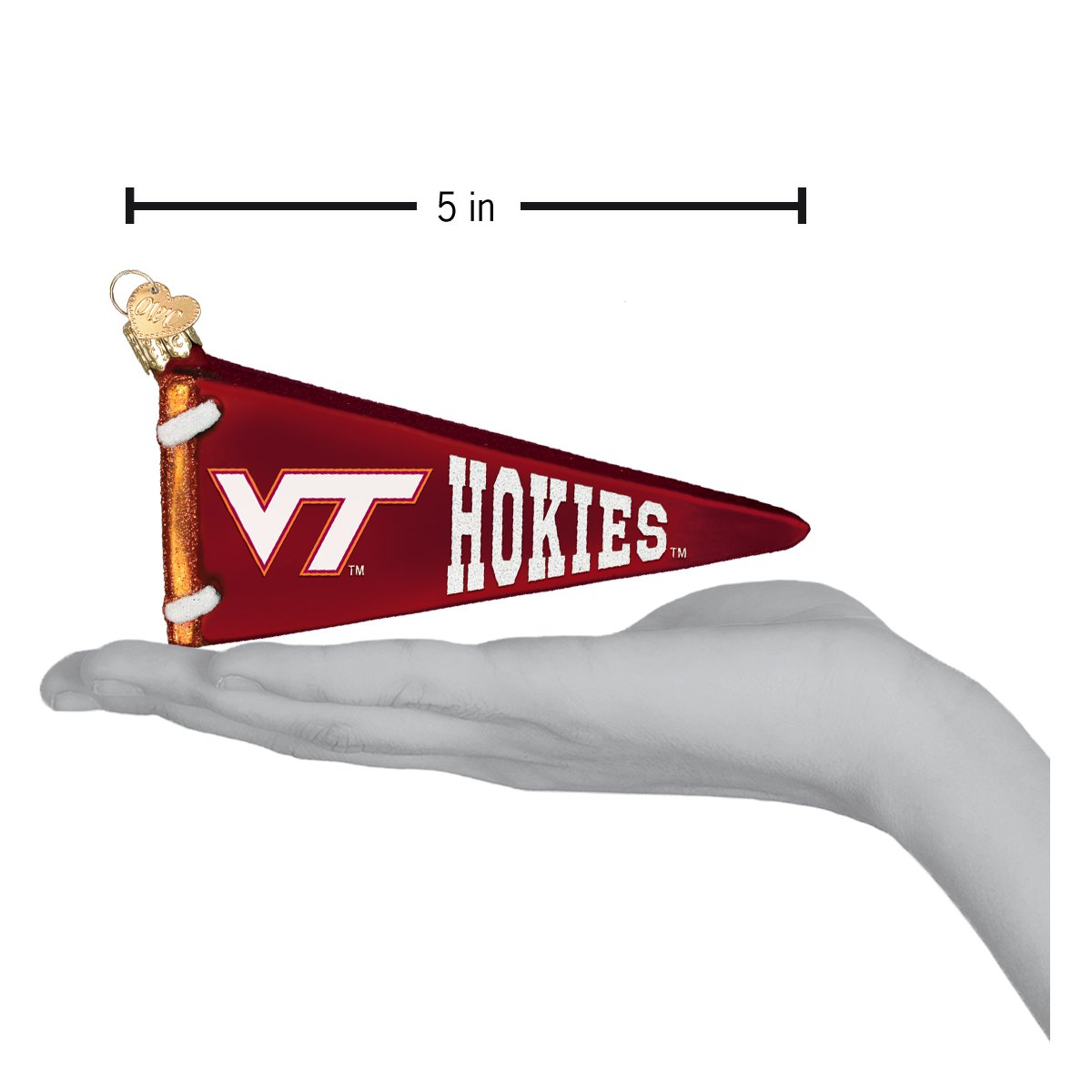 Old World Christmas: Virginia Tech Pennant Christmas Ornament