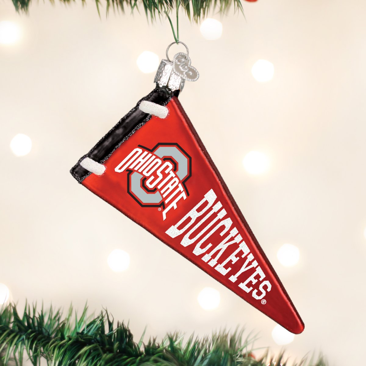 Old World Christmas: Ohio State Pennant Christmas Ornament