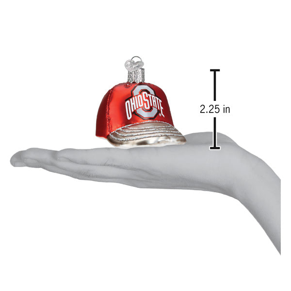 Old World Christmas: Ohio State Baseball Cap Christmas Ornament