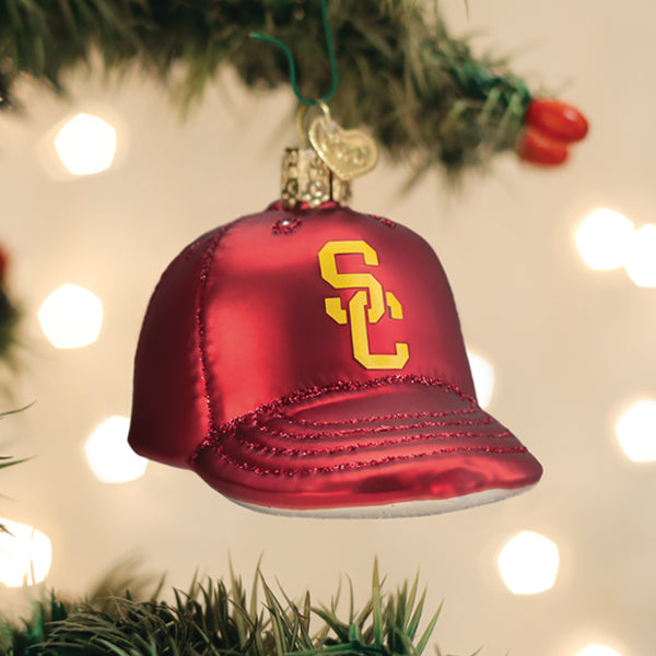 Old World Christmas: USC Baseball Cap Christmas Ornament
