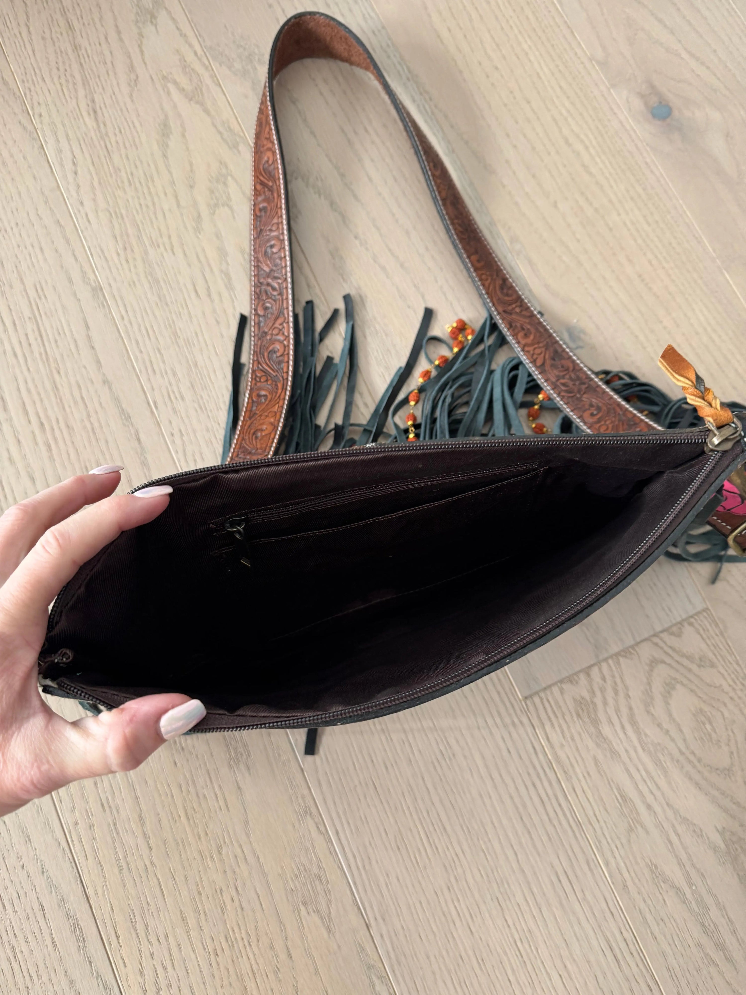 Howdy Tooled Leather Handbag