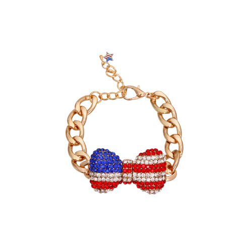 Bark 5th Ave., LLC My Patriotic Bow Dog Necklace pet supplies