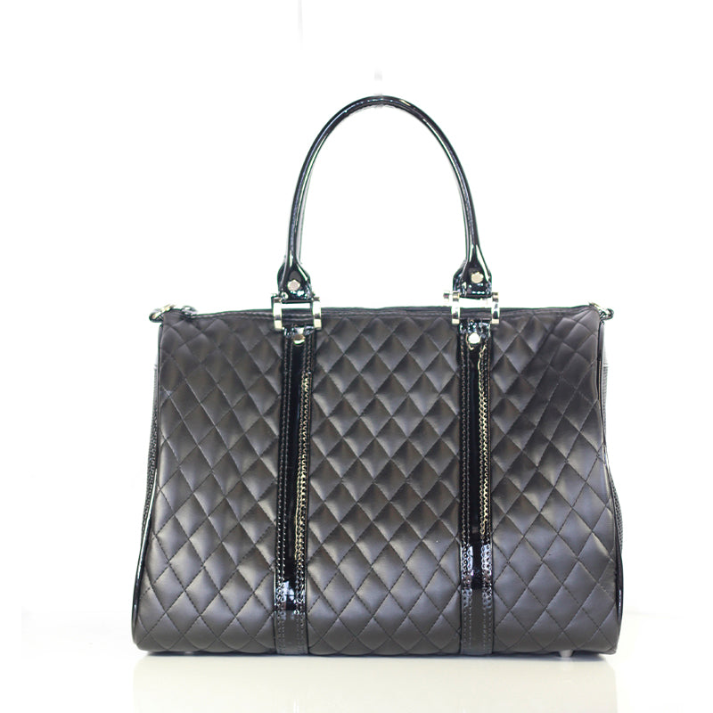 JL Duffel Black Quilted Luxe