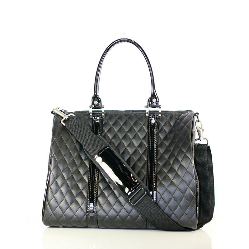 JL Duffel Black Quilted Luxe