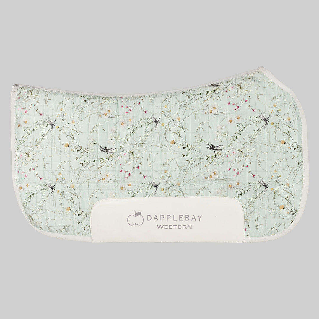 Dapplebay Dragonfly Meadow Western Saddle Pad - Green