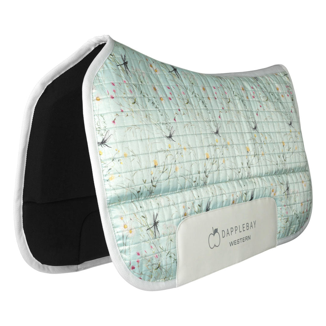 Dapplebay Dragonfly Meadow Western Saddle Pad - Green