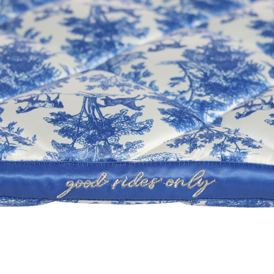 Dapplebay Equestrian Toile Dressage Saddle Pad - Blue/White