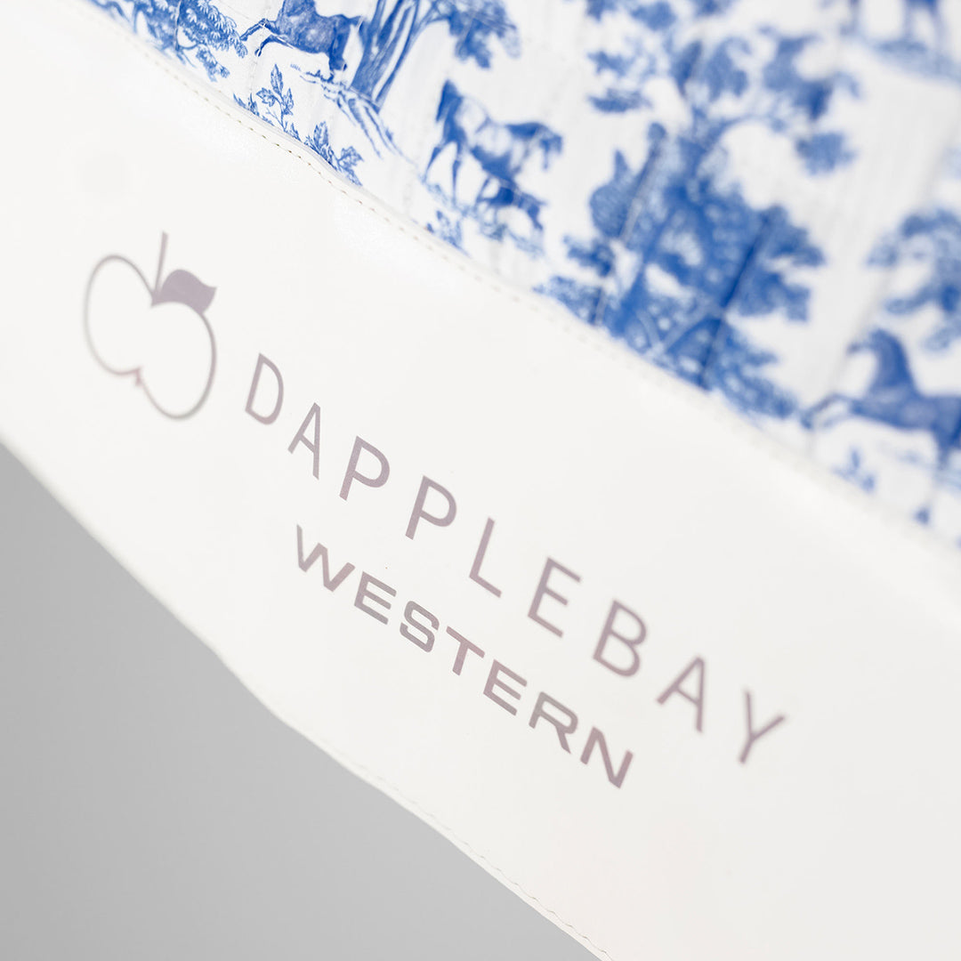 Dapplebay Equestrian Toile Western Saddle Pad - Blue/White