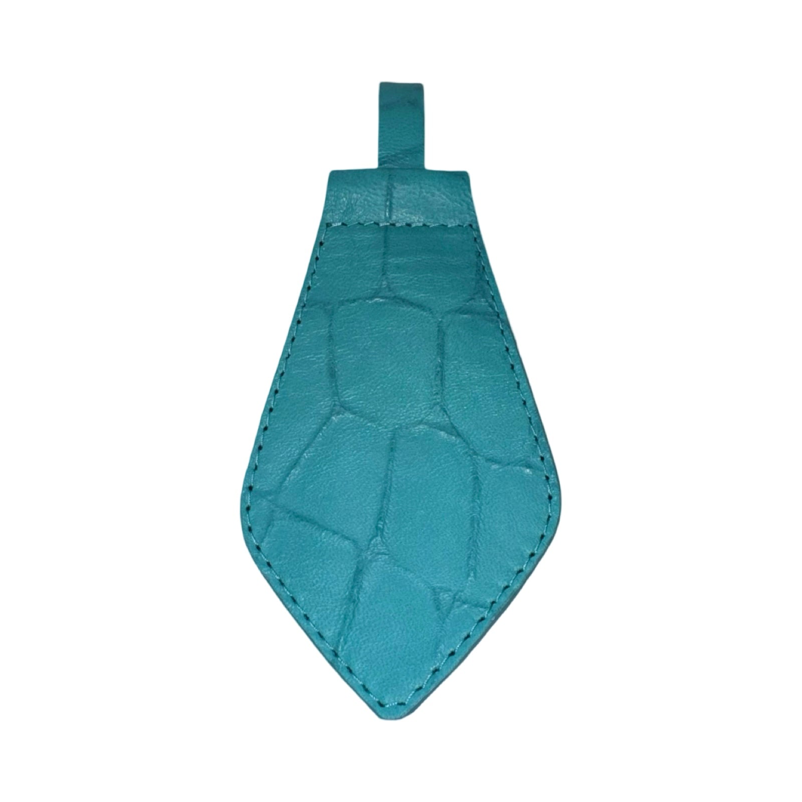 Allysa Payne The Tiffany Collection Turquoise Blue Embossed Croc Italian Leather Tie