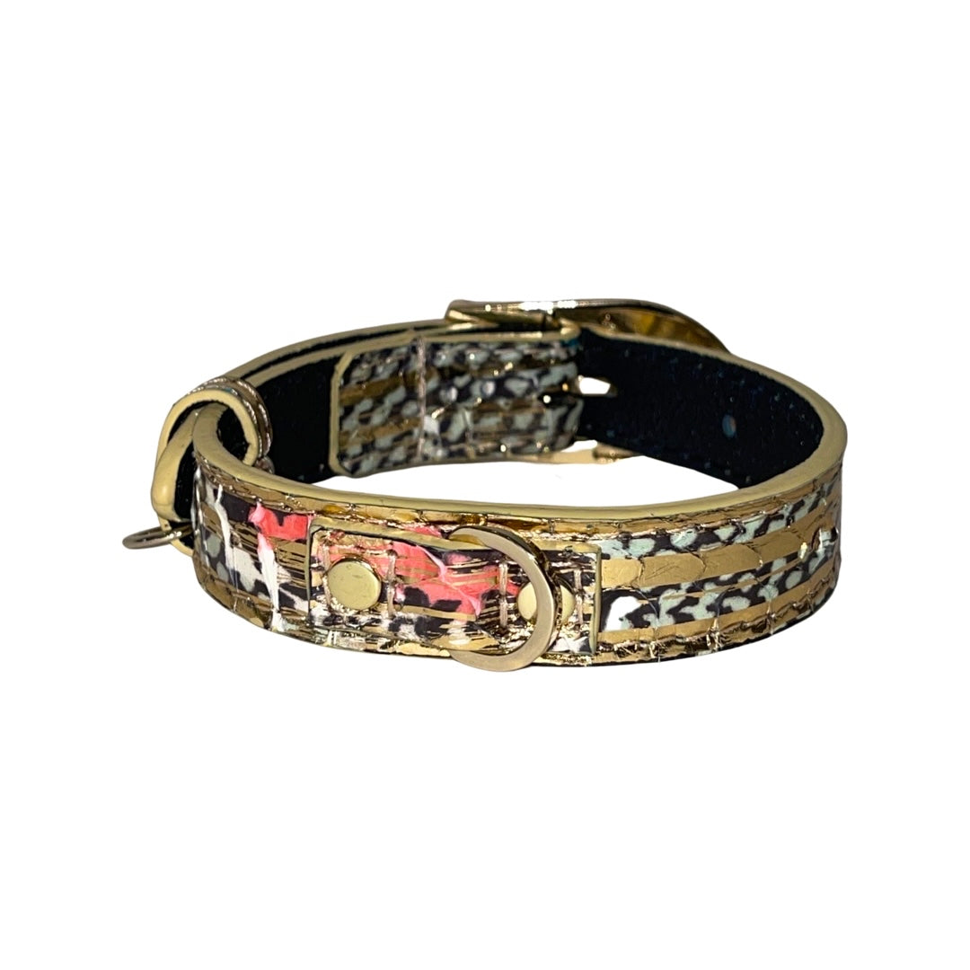 Allysa Payne XS 7"-14" Scottsdale Collection Multi-Tone Gold Custom Snake Dog Collar/Custom Gold Italian Hardware