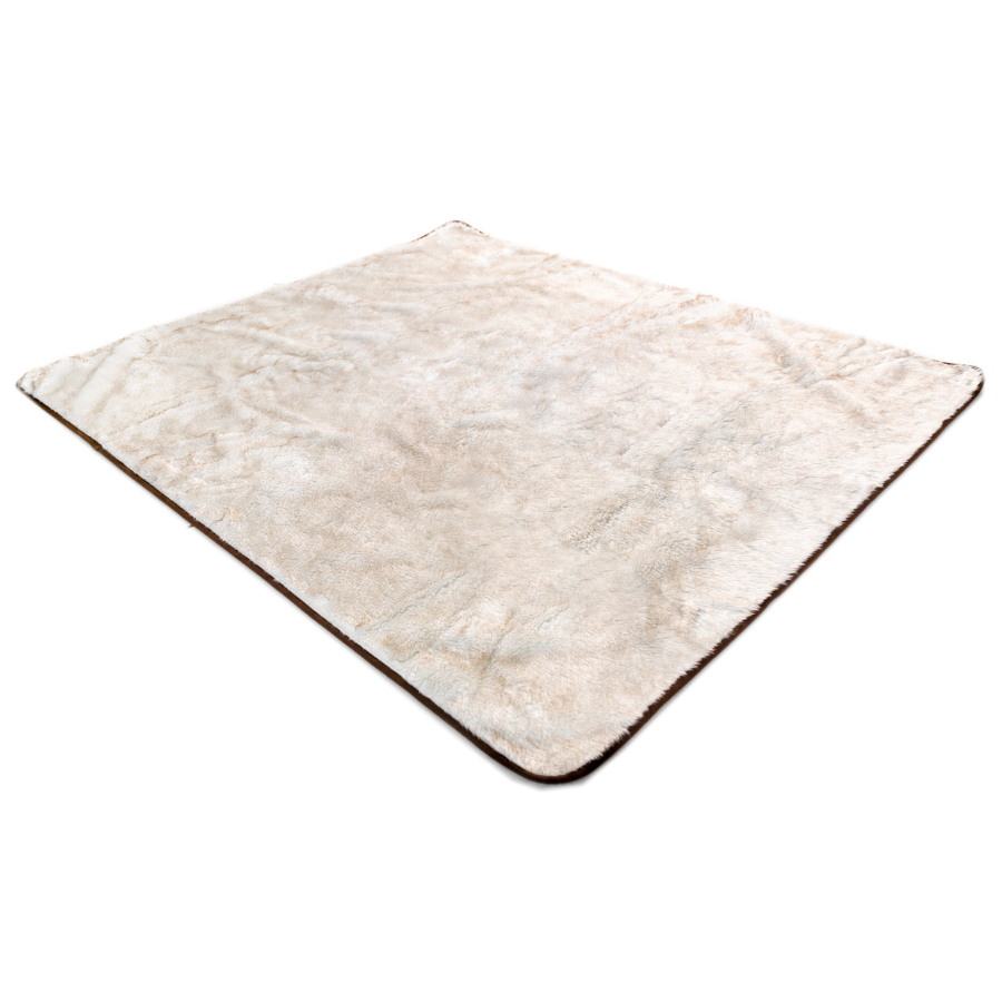 PupProtector Short Fur Waterproof Throw Blanket White with Brown Accents
