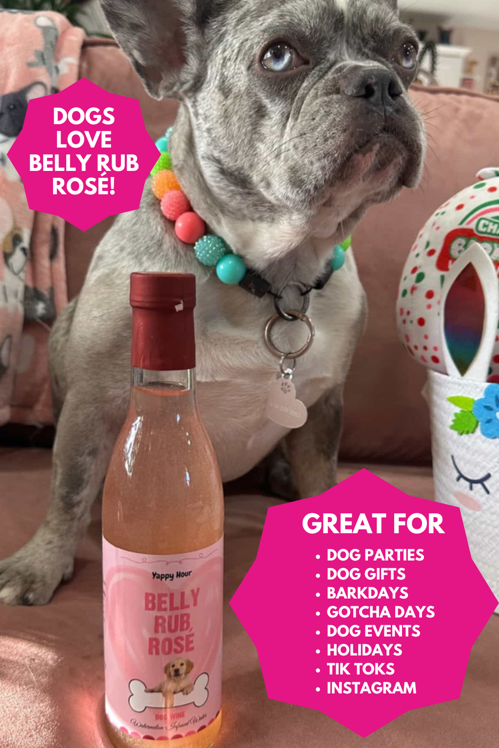 Belly Rub Rose Dog Wine